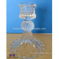 Clear Cut Glass Candle Holder